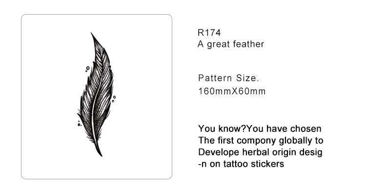 A great feather Semi Permanent Tattoo | SkinTatt