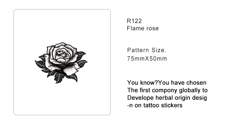 Flame Rose - Semi Permanent Tattoo