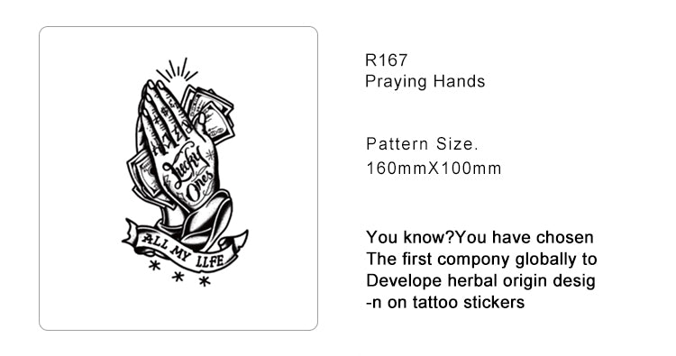 Praying Hands Semi Permanent Tattoo